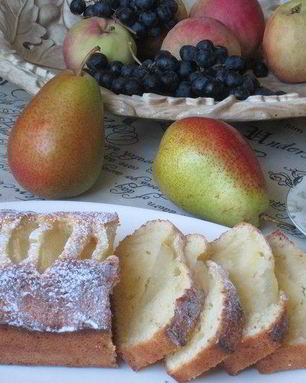 Кекс сметанный с грушами