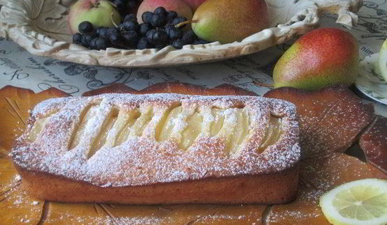 кекс сметанный с грушами