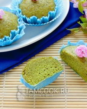 Кексы с зеленым чаем