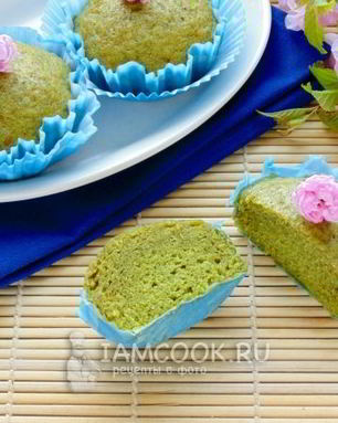 Кексы с зеленым чаем