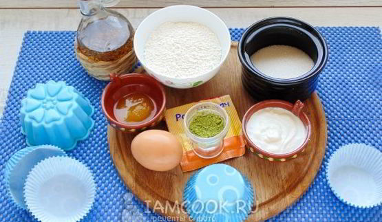 кексы с зеленым чаем