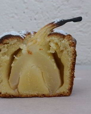 Лимонный кекс с грушами