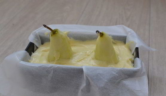 лимонный кекс с грушами