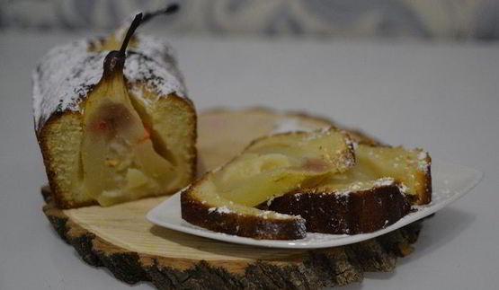 лимонный кекс с грушами