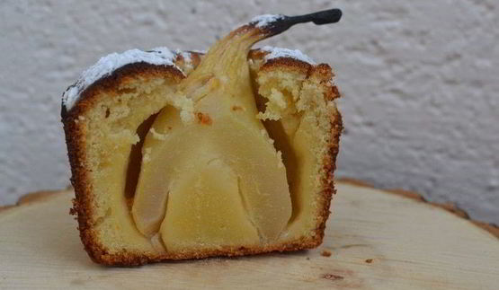 лимонный кекс с грушами