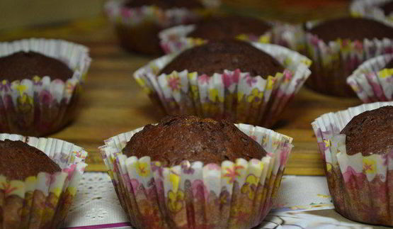 шоколадные кексы с начинкой из белого шоколада