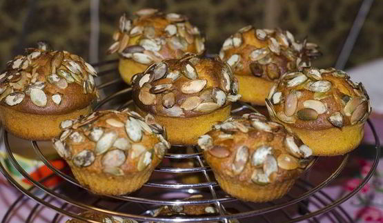 тыквенные кексы с имбирными цукатами