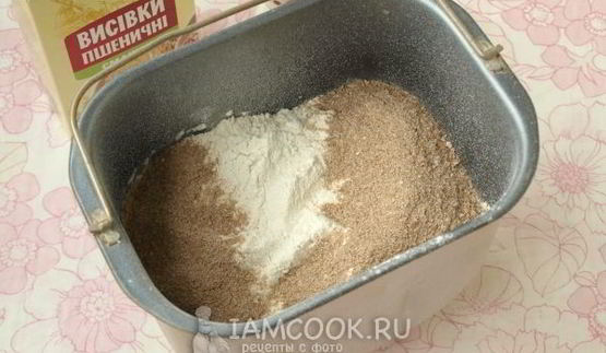 белый хлеб с отрубями в хлебопечке