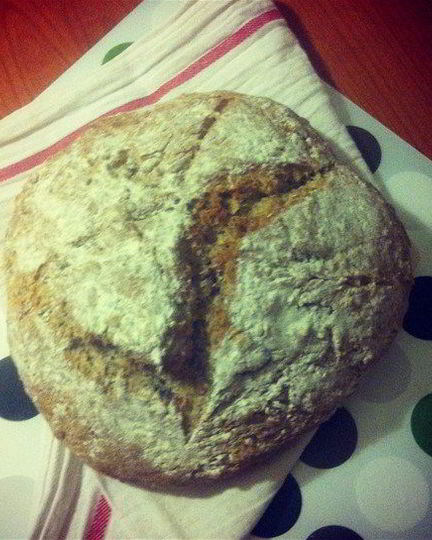 Рецепт бездрожжевого хлеба на кефире с грецкими орехами