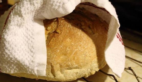 пшенично-ржаной хлеб с семечками