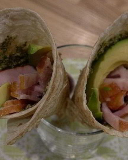 Рецепт кулечков из лаваша с копченой курицей и авокадо