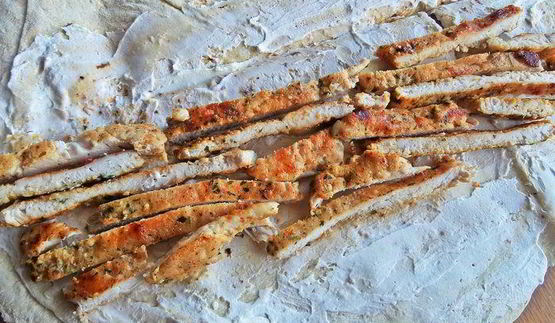 курица с овощами в лаваше