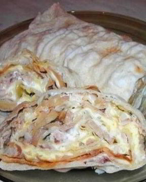 Лаваш с грибами и курицей