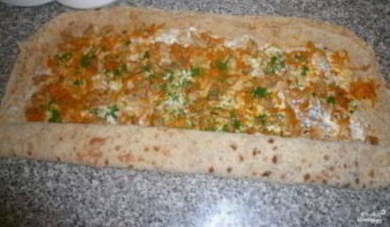 лаваш с курицей и морковкой