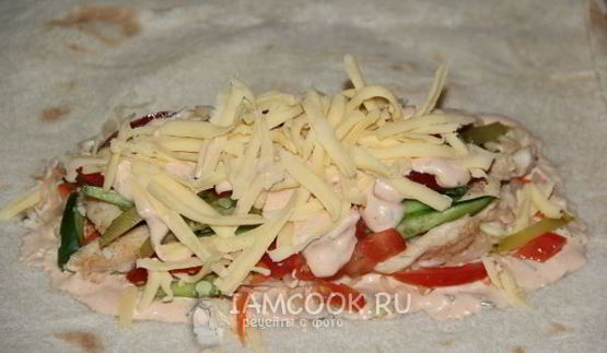 лаваш с курицей и овощами