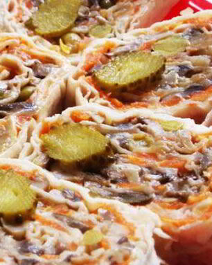 Рулеты из лаваша вегетарианские