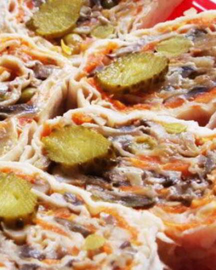 Рецепт рулетов из лаваша вегетарианские