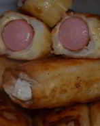 Сосиски в лаваше с картошкой