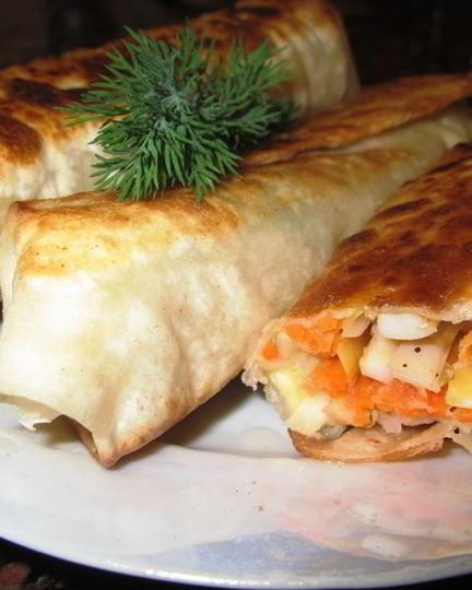 Рецепт трубочек из лаваша с начинкой