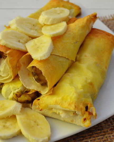 Рецепт трубочек из лаваша с творогом и бананом