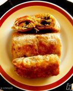 Закуска из лаваша с курицей и баклажанами