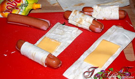 закусочные сосиски в лаваше