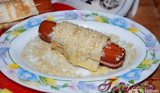 закусочные сосиски в лаваше