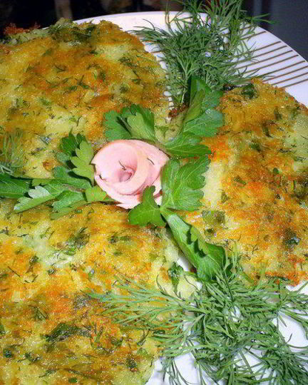 Рецепт картофельных лепешек с сыром и зеленью