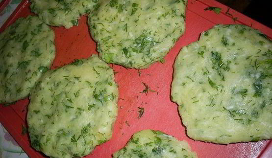 картофельные лепешки с сыром и зеленью