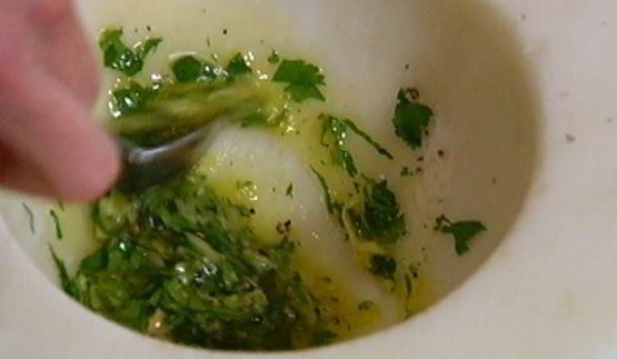 лепешка с имбирем, чили и кинзой