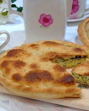 Лепешка с сыром и зеленью