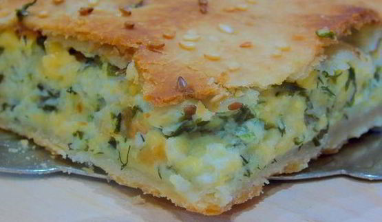 лепешка с сыром и зеленью