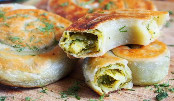 лепешки с зеленью
