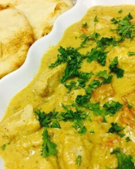 Рецепт орехового карри с куриной грудкой и лепешкой наан