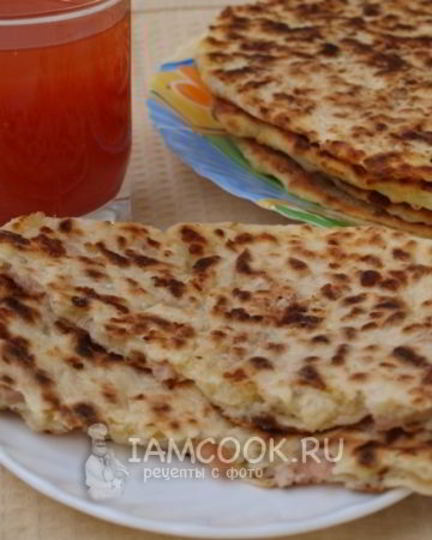 Рецепт сырных лепешек с ветчиной