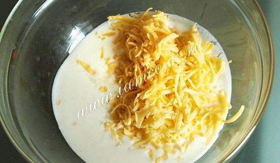 сырные лепешки с ветчиной