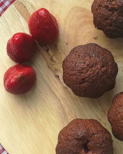 Рецепт бананова-клубничных маффины