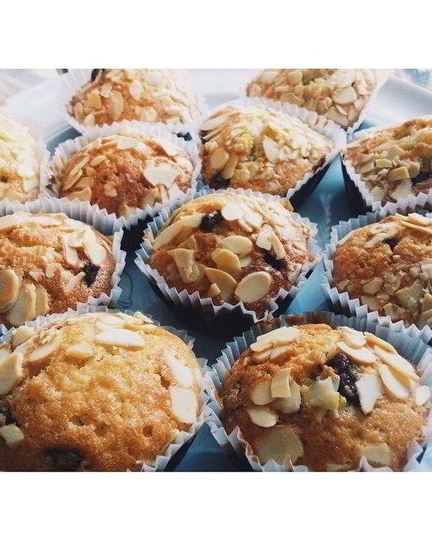 Рецепт маффинов с шоколадом и миндальными лепестками