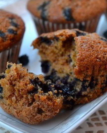 Рецепт маффинов здоровье с цельнозерновой мукой и черникой