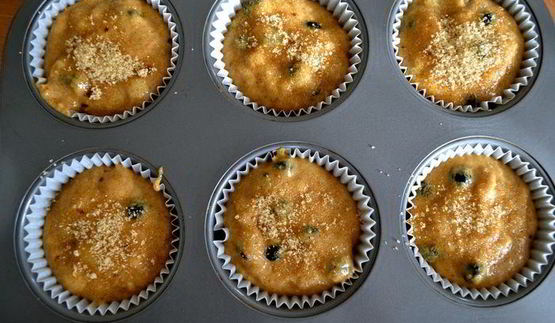 маффины здоровье с цельнозерновой мукой и черникой