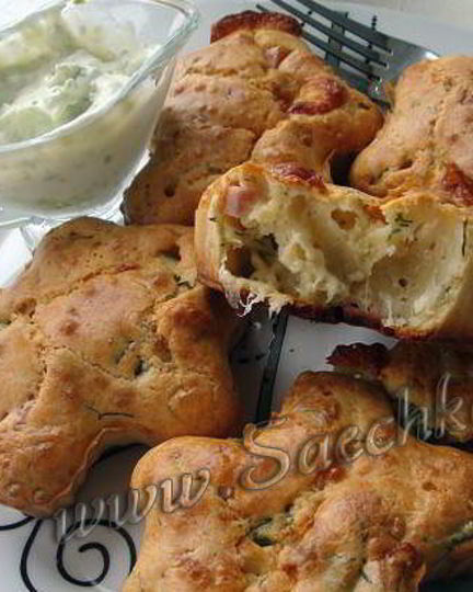 Рецепт несладких маффинов с брынзой, зеленым луком и укропом