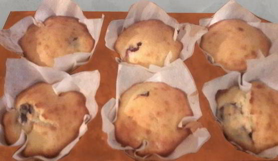 вишневые маффины со сливками