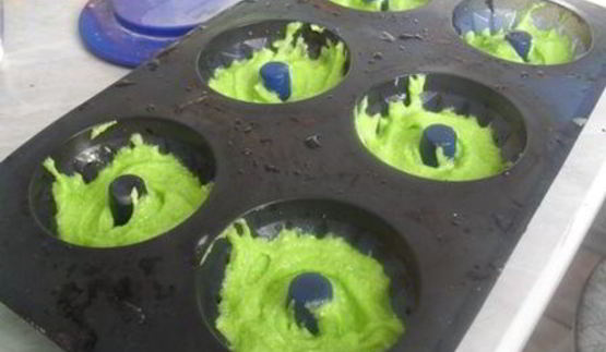 зеленые маффины с чаем матча