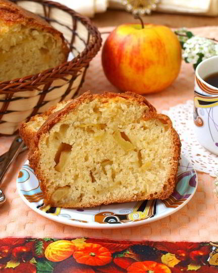 Рецепт манника на кефире с яблоками