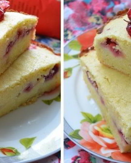 Рецепт манника с клубникой