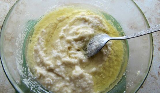 постный кекс-манник с кокосом и персиками