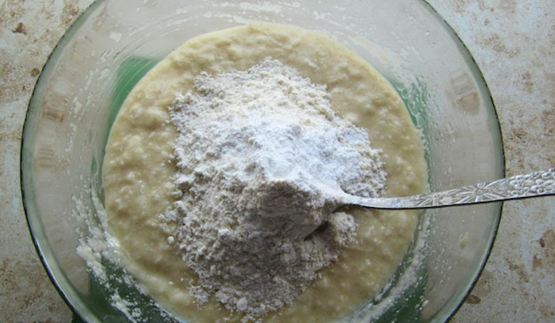 постный кекс-манник с кокосом и персиками