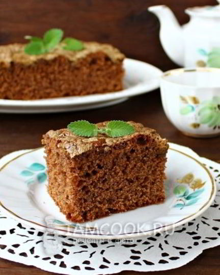 Рецепт шоколадного манника с халвой