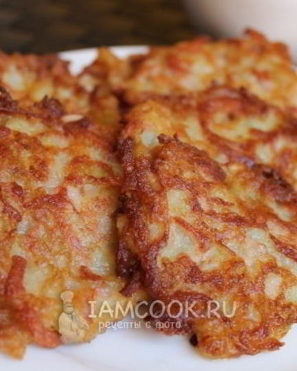 Рецепт кабачковых оладий с колбасой