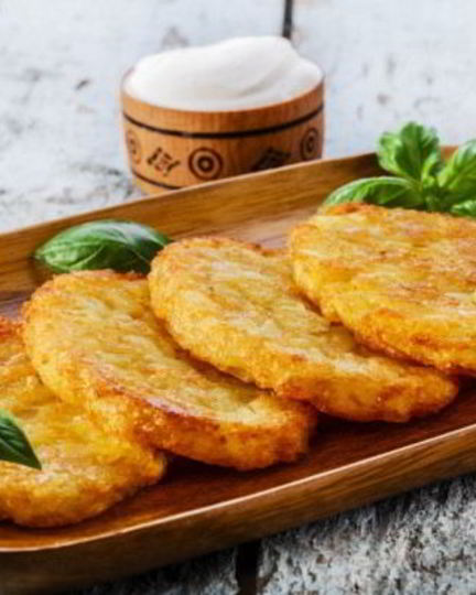 Рецепт оладий из картофельного пюре с зеленым луком